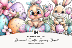 Whimsical Easter Bunny Clipart Product Image 1