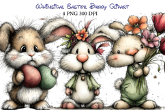 Whimsical Easter Bunny Clipart Product Image 1