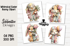 Whimsical Easter Bunny Clipart Product Image 1