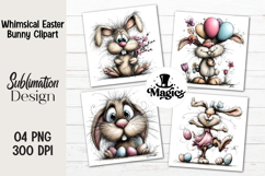 Whimsical Easter Bunny Clipart Product Image 1