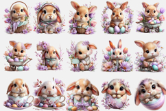Whimsical Easter Bunny Clipart Product Image 2