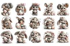 Whimsical Easter Bunny Clipart Product Image 2