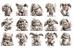 Whimsical Easter Bunny Clipart Product Image 3