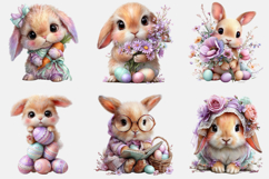 Whimsical Easter Bunny Clipart Product Image 3
