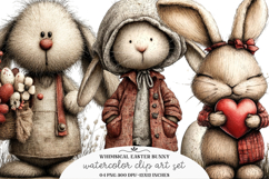 Whimsical Easter Bunny Clipart - Easter Bunny PNG Product Image 1