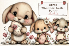 Whimsical Easter Bunny Clipart Product Image 1