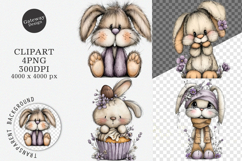 Whimsical easter bunny clipart - Easter bunny Png Product Image 1