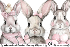 Whimsical Easter Bunny Clipart PNG Product Image 1