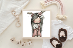 Whimsical Easter Bunny Girl Clipart Product Image 3