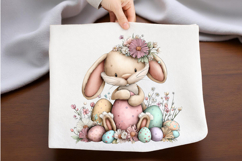 Whimsical Easter Bunny Playing Clipart, Easter Sublimation Product Image 2