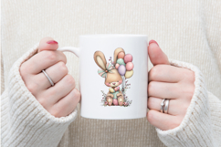Whimsical Easter Bunny Playing Clipart, Easter Sublimation Product Image 4