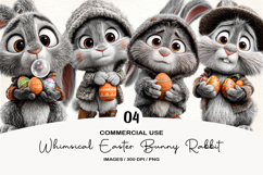 Whimsical Easter Bunny Rabbit Clipart Product Image 1