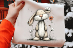 Whimsical Easter Bunny with Flowing Spring Florals Product Image 2