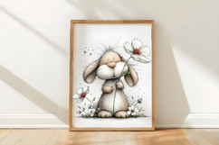 Whimsical Easter Bunny with Flowing Spring Florals Product Image 3