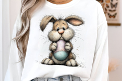 Whimsical Easter Bunny with Pastel Egg PNG Product Image 2