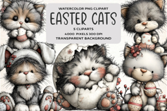 Whimsical Easter Cat Clipart Product Image 1