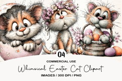 Whimsical Easter Cat Clipart Product Image 1