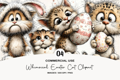 Whimsical Easter Cat Clipart Product Image 1