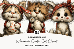 Whimsical Easter Cat Clipart Product Image 1