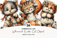 Whimsical Easter Cat Clipart Product Image 1