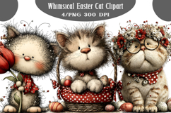 Whimsical Easter Cat Clipart Product Image 1