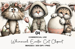 Whimsical Easter Cat Clipart Product Image 1