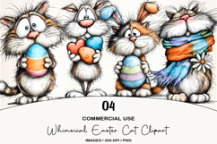 Whimsical Easter Cat Clipart Product Image 1