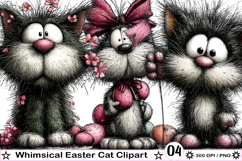 Whimsical Easter Cat Clipart Product Image 1