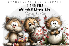Whimsical Easter Cat Clipart Product Image 1