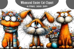 Whimsical Easter Cat Clipart Product Image 1