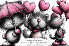 Whimsical easter cat clipart - Whimsical easter cat Png Product Image 1