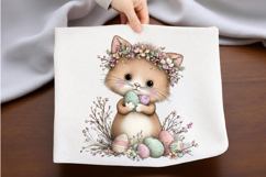 Whimsical Easter Cat Clipart, Easter Sublimation PNG Product Image 2
