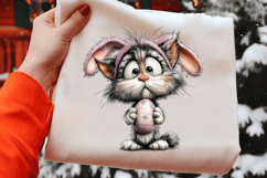 Whimsical Easter Cat Clipart Product Image 2