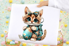 Whimsical Easter Cat Clipart Product Image 2