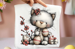 Whimsical Easter Cat Clipart Product Image 2