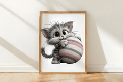 Whimsical Easter Cat Clipart Product Image 3