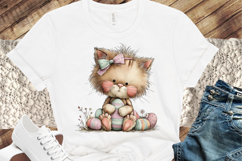 Whimsical Easter Cat Clipart, Easter Sublimation PNG Product Image 3