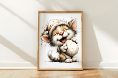Whimsical Easter Cat Clipart Product Image 3