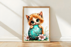 Whimsical Easter Cat Clipart Product Image 3