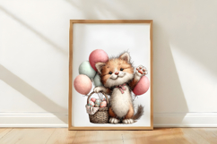 Whimsical Easter Cat Clipart Product Image 3