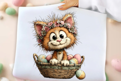 Whimsical Easter Cats Clipart Product Image 2