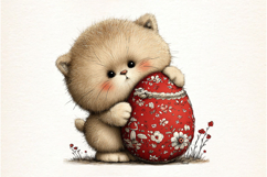 Whimsical Easter Cats Clipart Product Image 2