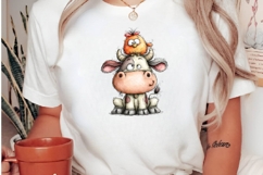 Whimsical Easter cow clipart Product Image 2