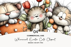 Whimsical Easter cats clipart Product Image 1