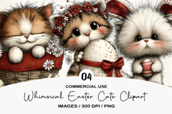 Whimsical Easter Cats Clipart Product Image 1