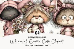 Whimsical Easter Cats Clipart Product Image 1