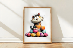 Whimsical Easter Cats Clipart PNG Product Image 3