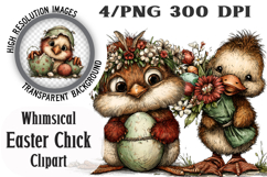 Whimsical Easter Chick Clipart Product Image 1