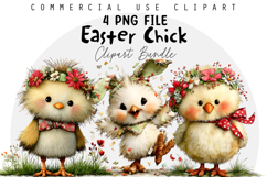 Whimsical Easter Chick Clipart Product Image 1