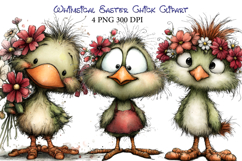 Whimsical Easter Chick Clipart Product Image 1